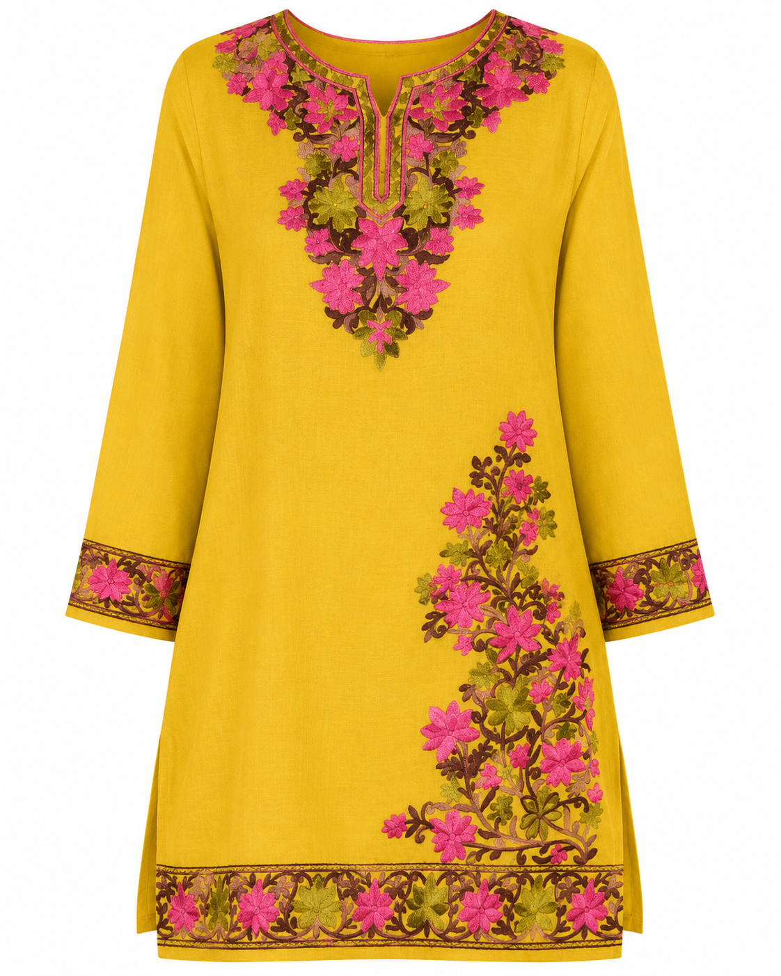 Noor : Aari embroidery summer Co-Ord Set | Gold